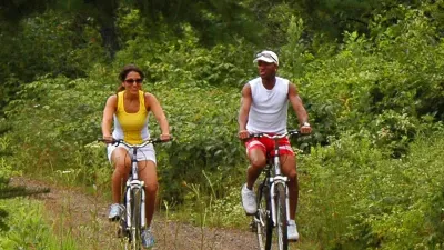 Couple Ice Hiking